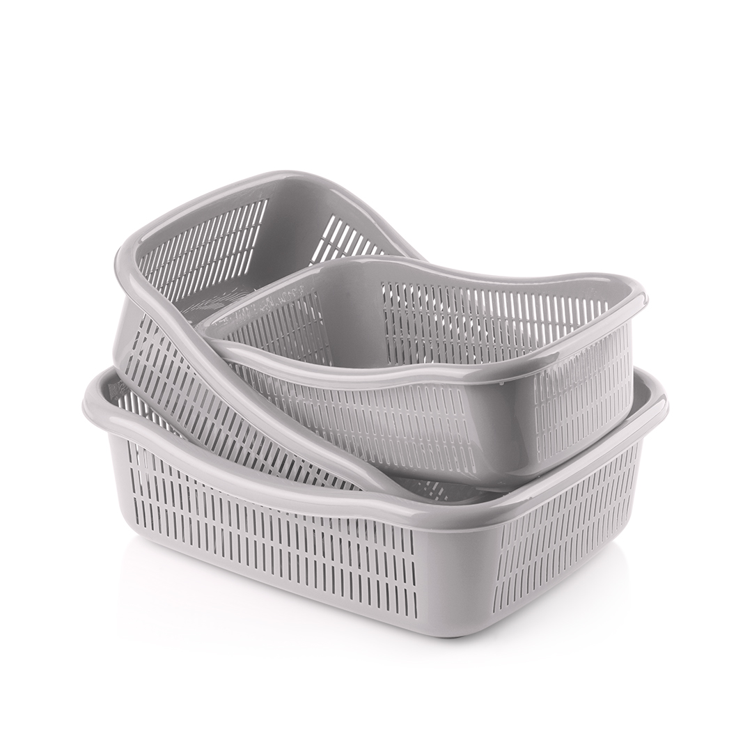 مصفاة مستطيلة (طقم من 3 قطع)