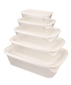 طقم علب طعام مستطيل 5 قطع
